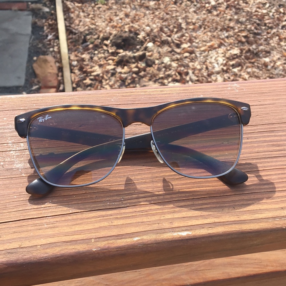 Ray-ban 4175 clubmaster with tortoise shell brow